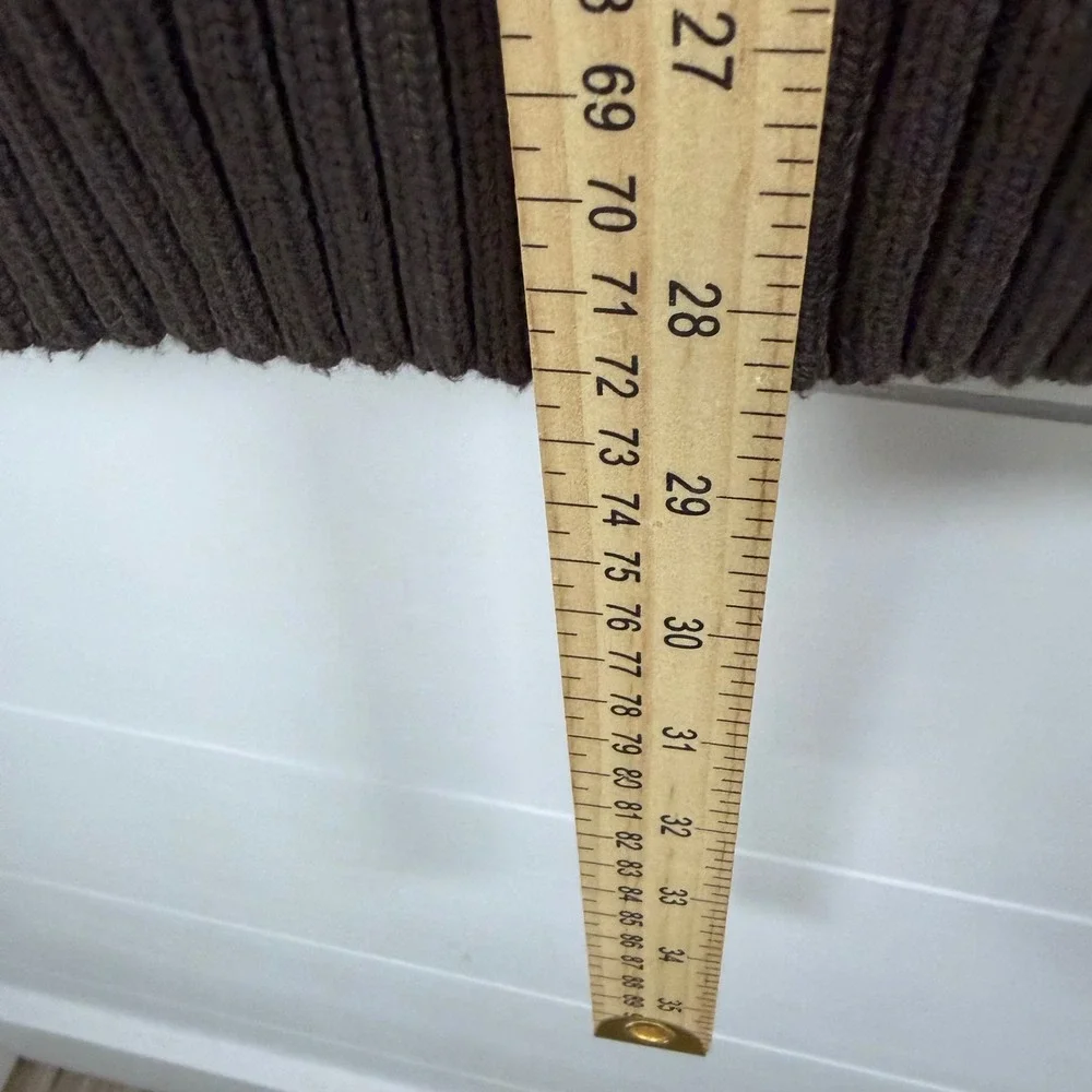 Vintage 90s LL Bean V-Neck Sweater Men L Tall Brown 100%‎ Cotton Knit Pullover